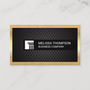 Black Tiling Background Gold Metallic Border Business Card