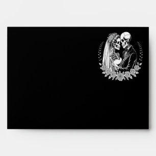Black Till Death Do Us Part Wedding Invitation Envelope