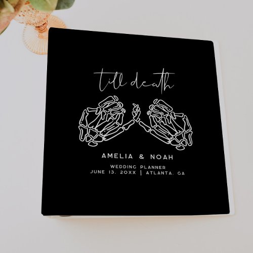 Black Till Death Skeleton Hands Wedding Planner