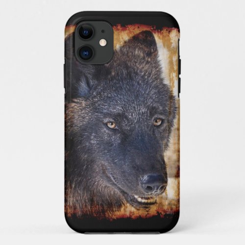 Black Timber Wolf Portrait iPhone 5 Case