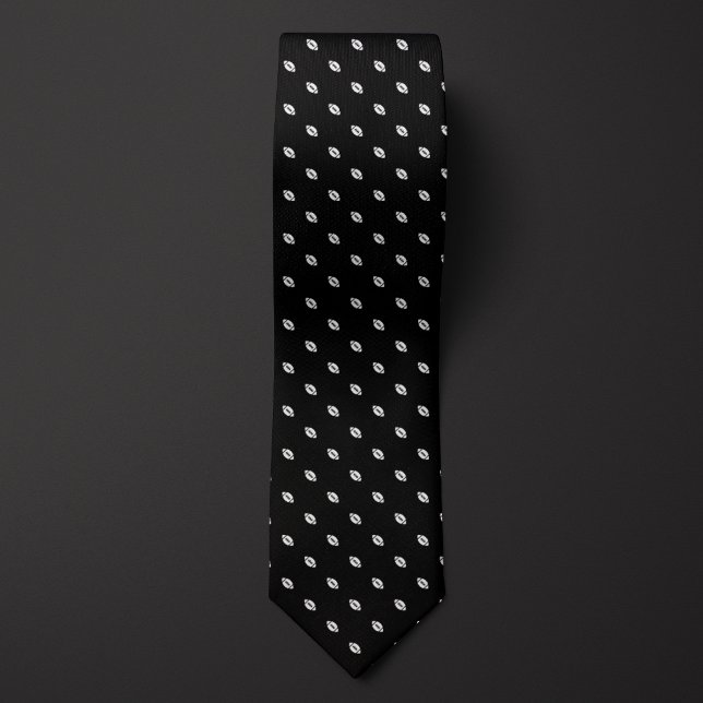 Black Tiny Footballs Neck Tie (Creator Uploaded)