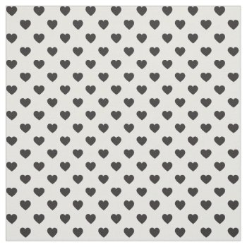 Black Tiny Heart Pattern Fabric by HoundandPartridge at Zazzle