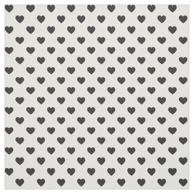 Black Tiny Heart Pattern Fabric (Swatch)