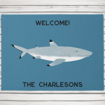 Black Tipped Reef Shark Fun Personalized Doormat