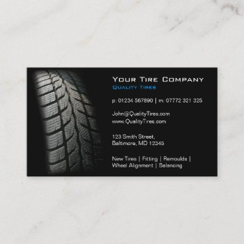 Black Tire Fitting Business Card by ImageAustralia at Zazzle