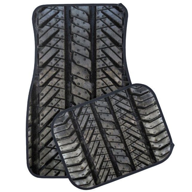 Black Tire Rubber Automotive Decor Car Mat (Set)