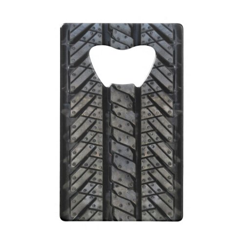Black Tire Rubber Automotive Decor Credit Card Bottle Opener