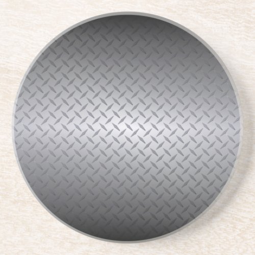 Black to Bright Steel Fade Diamondplate Background Coaster