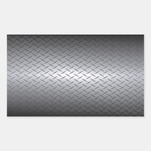Black to Bright Steel Fade Diamondplate Background Rectangular Sticker