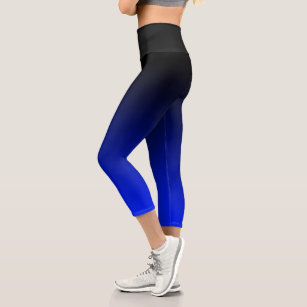 Black Indigo Blue and Aqua Gradient Leggings