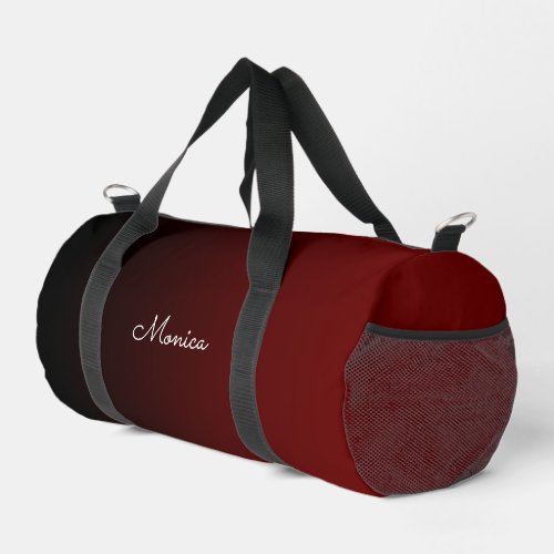 Black to Dark Red Gradient Duffle Bag