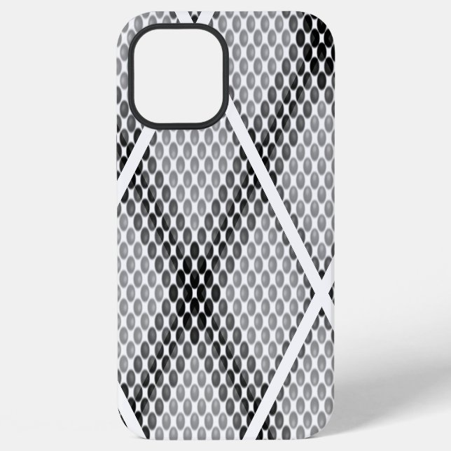 Black to gray balls or holes, cross-aligned square iphone case (Back)