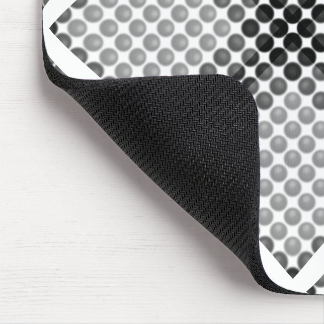Black to gray balls or holes, cross-aligned square mouse pad (Corner)