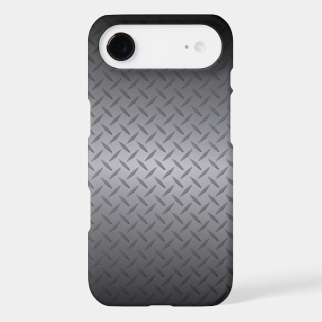 Black to Gray Diamondplate Steel Background Art Case-Mate iPhone Case (Back)