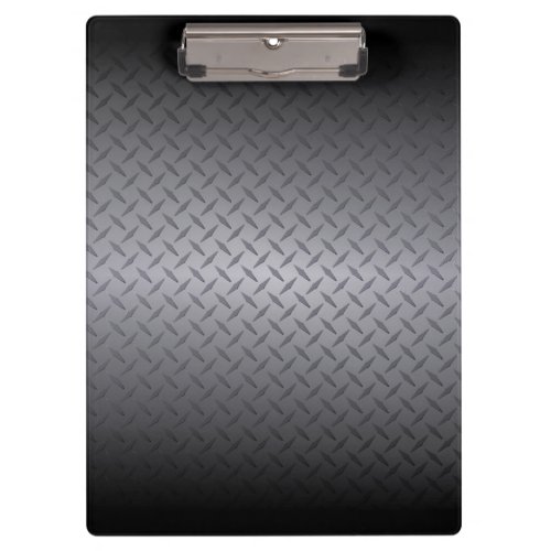 Black to Gray Diamondplate Steel Look Art Clipboard