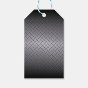 Black to Gray Diamondplate Steel Look Art Gift Tags