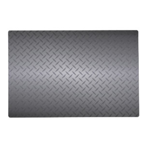 Black to Gray Diamondplate Steel Look Art Placemat