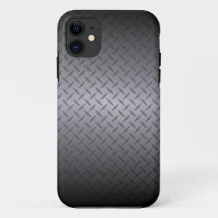 Black to Gray Fade Diamondplate Steel Background iPhone 11 Case