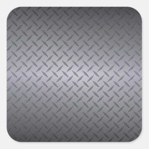 Black to Gray Fade Diamondplate Steel Background Square Sticker
