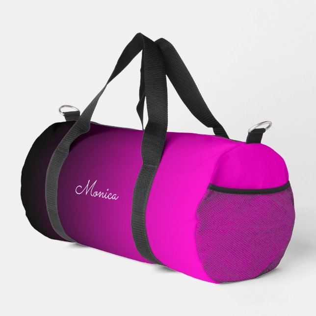 Black to Hot Pink Gradient Duffle Bag (Right Corner)