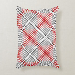 Black to red balls or holes, forming weird squares accent pillow