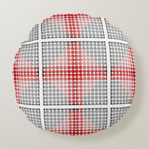 Black to red balls or holes, forming weird squares round pillow