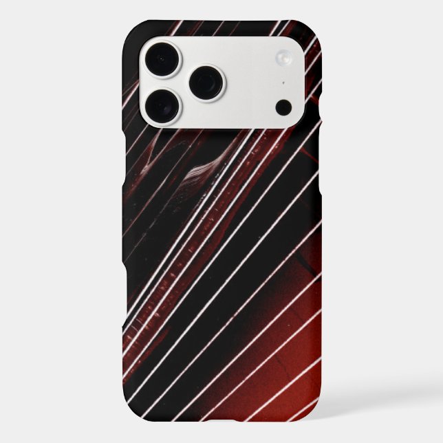 Black to Red with White Lines Iphone Case (Back)