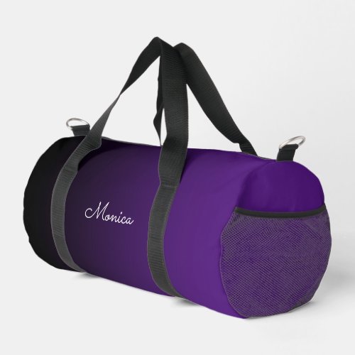 Black to Royal Purple Gradient Duffle Bag