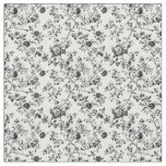 Black Toile Blooming Branches Fabric