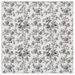 Black Toile Botanical Vine Fabric