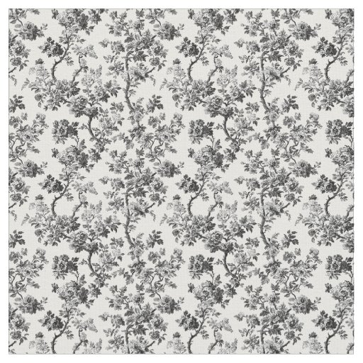Black Toile Curving Branches Fabric