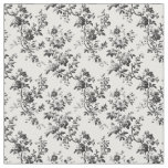Black Toile Curving Floral Branches Fabric