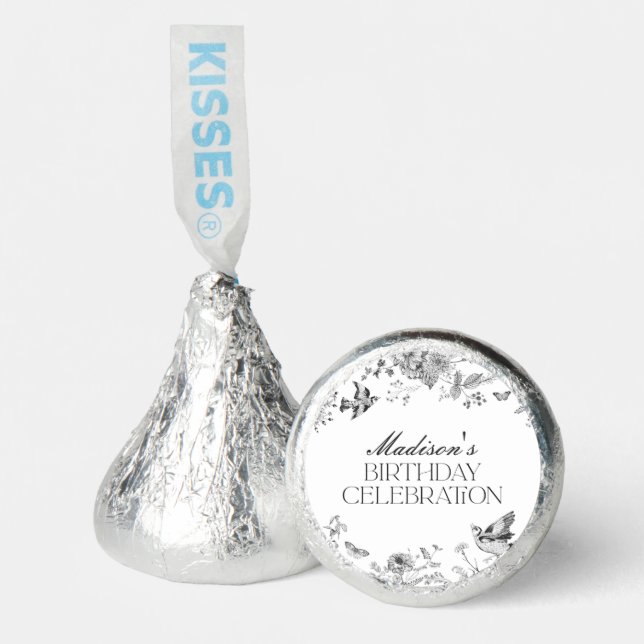 Black Toile De Jouy.Birthday Dessert Favor Dessert (Front)