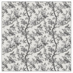 Black Toile Flowering Branches Fabric