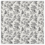 Black Toile Flowering Branches Fabric