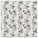 Black Toile Vertical Floral Branches Fabric