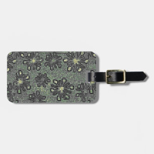 Black Tones Against Gray Luggage Tag