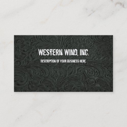 Black Tooled Leather Business Card