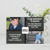 Black Tooled Leather Photo Graduation Announcement (Standing Front)