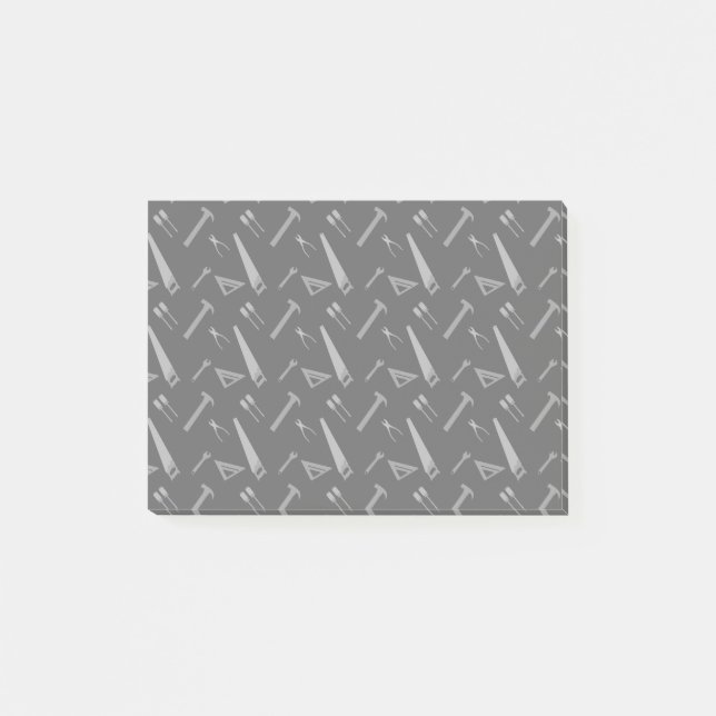Black tools pattern post-it notes (Front)
