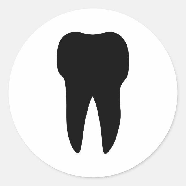 black tooth icon dentist classic round sticker (Front)