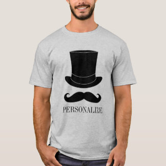 Black top hat and mustache bachelor party t shirt
