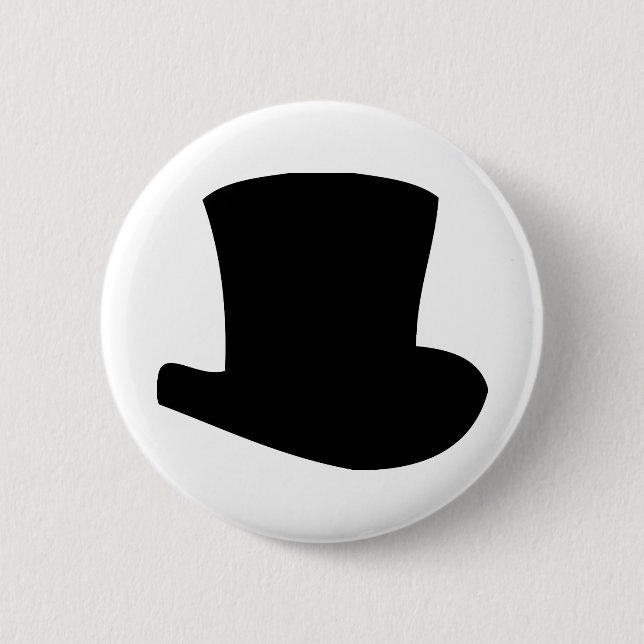 black top hat circus magician button (Front)