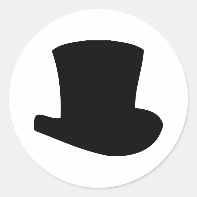 black top hat circus magician classic round sticker (Front)