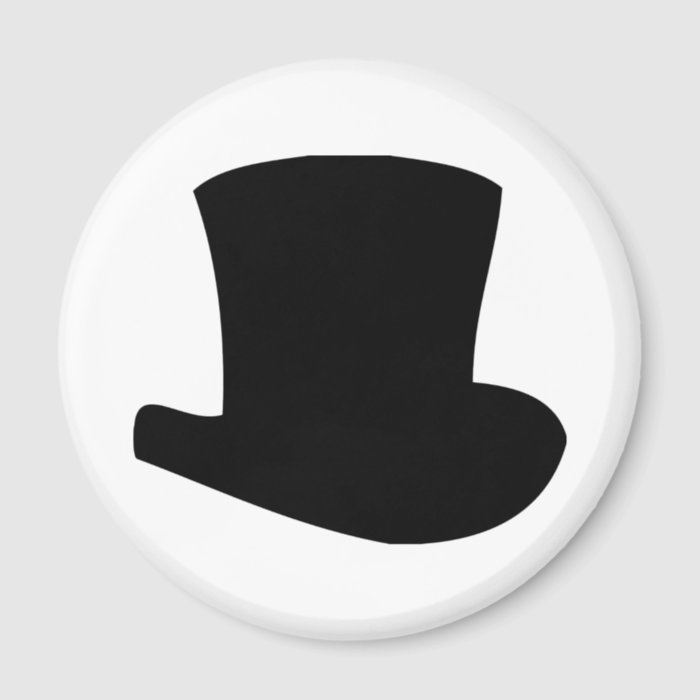 black top hat circus magician magnets