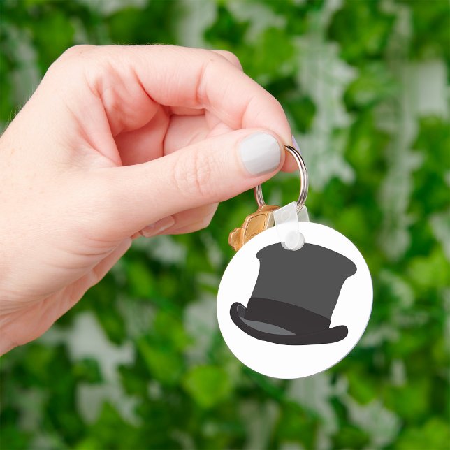 Black Top Hat Classic Steampunk Victorian Keychain (Creator Uploaded)