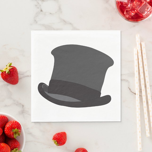 Black Top Hat Classic Steampunk Victorian Napkins (Creator Uploaded)