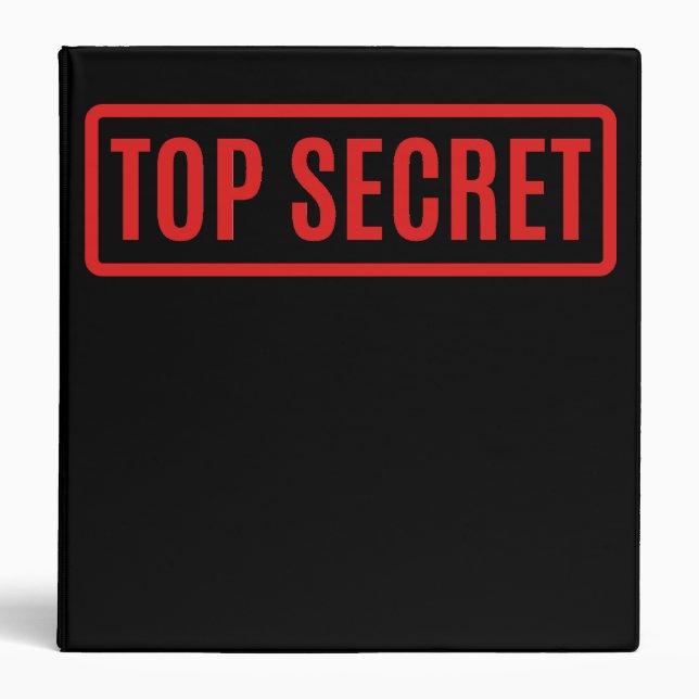 Black Top Secret 3 Ring Binder (Front)