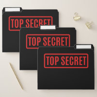 Black Top Secret File Folder