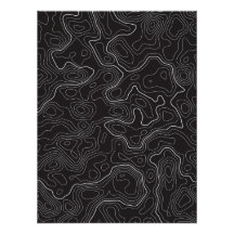 Black Topographical Map Wall Poster